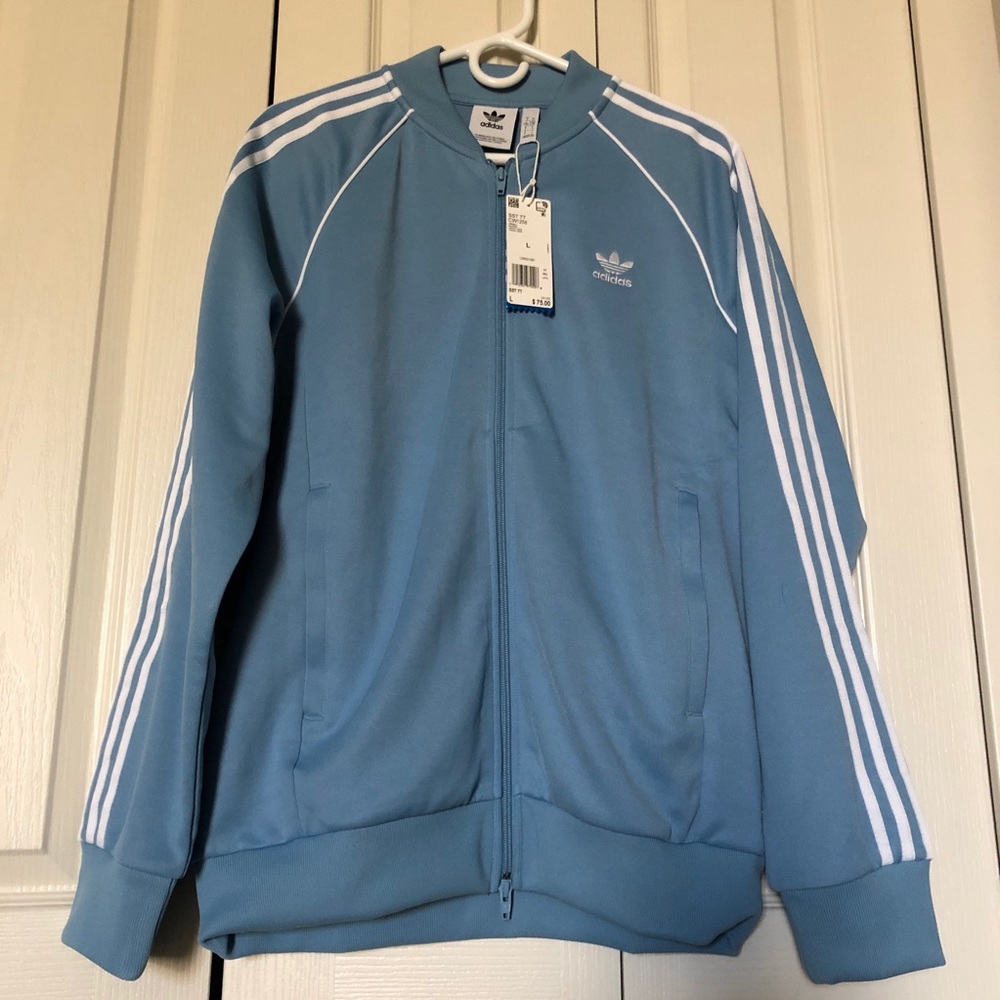 Adidas SST track jacket light blue large NWT